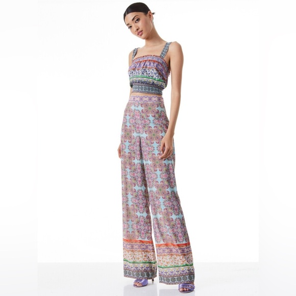 Alice & Olivia Elma High Waisted Wide Leg Pant- Size 6 - Picture 2 of 14